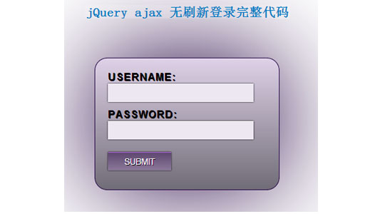 jQuery ajax 无刷新登录完整代码