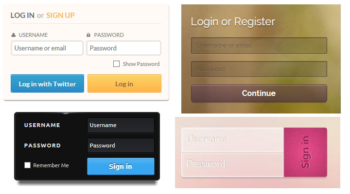 几个漂亮的定制登录表单