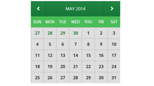 漂亮简单的jquery日历