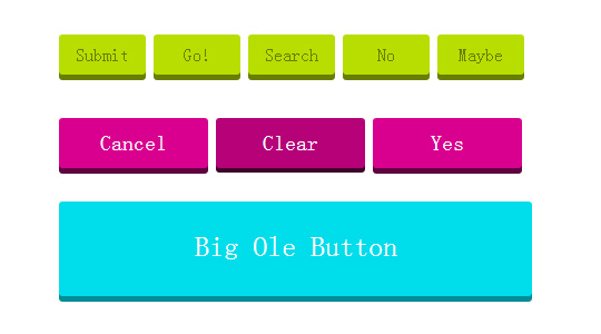 一组超酷的CSS3 3D按钮